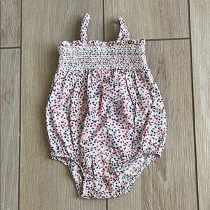 GAP fourth of July Star-Print Smocked Baby One-Piece
